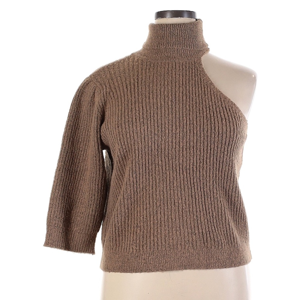 Melrose and Market Brown Asymmetrical Sweater